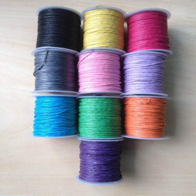 Набор вощеных хлопковых шнуров, 10 шт по 1 м, разноцветный