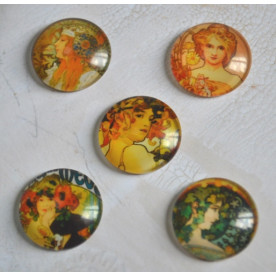 Набор кабошонов Женский Силуэт, 18 мм, 5 шт