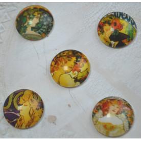 Набор кабошонов Женский Силуэт 1, 18 мм, 5 шт