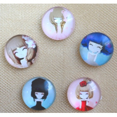 Набор кабошонов Девочка, 18 мм, 5 шт