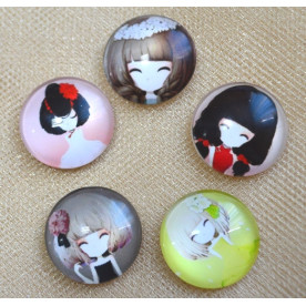 Набор кабошонов Девочка 1, 18 мм, 5 шт