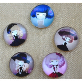 Набор кабошонов Девочка 2, 18 мм, 5 шт
