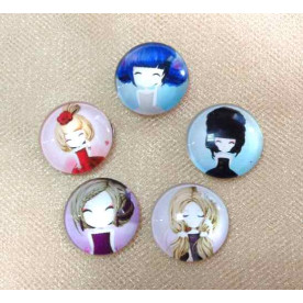 Набор кабошонов Девочка 3, 18 мм, 5 шт