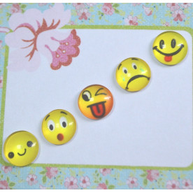 Набір кабошонов Смайли, 10 мм, 5 шт