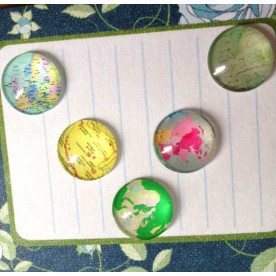 Набор кабошонов Карты Мира, 12 мм, 5 шт