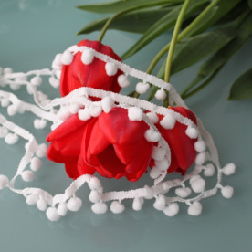 Тасьма з помпонами, 15 мм, ширина тасьми 25 мм, 90 см