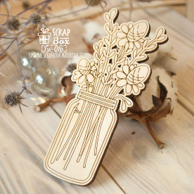 Заготівля фігурка для фарбування Букет в банку, 51 * 114 мм від ScrapBox