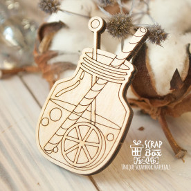 Заготовка фигурка для покраски Коктейль в баночке, 36*59 мм от ScrapBox