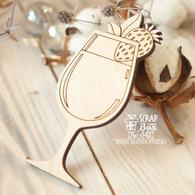 Заготовка фигурка для покраски Коктейль с клубничкой, 39*82 мм от ScrapBox