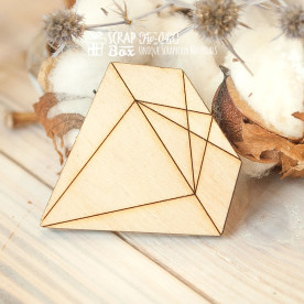 Заготовка фигурка для покраски Кристалл, 45*45 мм от ScrapBox