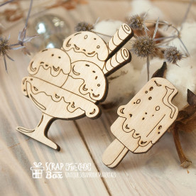 Заготовка фигурка для покраски Мороженки, 46*65 мм от ScrapBox