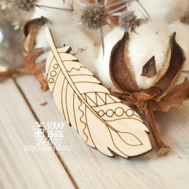 Заготівля фігурка для фарбування Перо етнічне, 23 * 65 мм від ScrapBox