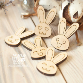 Заготівля для фарбування Заячі мордочки (5 шт), 22 * ​​35 мм від ScrapBox