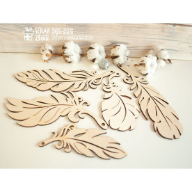 Заготовки для декору пір'я великі (5 шт.) Від ScrapBox