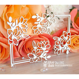 Чипборд Уголки с магнолиями, 73*73 мм от ScrapBox