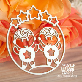 Чипборд зодиак Близнецы, 54*60 мм от ScrapBox