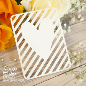 Чіпборд Картка Heart and Stripes, 100 * 75 мм від ScrapBox