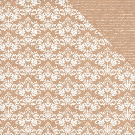 Лист двусторонней бумаги Kraft Damask, 30*30 см от Kaisercraft