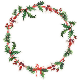 Лист-висікання Holly Wreath, 30 * 30 см від Kaisercraft