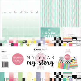 Набор бумаги My Year, My Story, 18 листов + наклейки от Kaisercraft