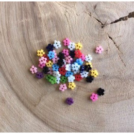 Набор разноцветных пуговок Снежинки, 10 шт, размер 6 мм