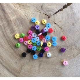 Набор разноцветных пуговок Цветочки, 10 шт, размер 6 мм