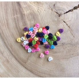 Набор разноцветных пуговок Сердечко, 10 шт, размер 6 мм