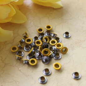 Набор люверсов, цвет желтый, 20 шт., 5 мм