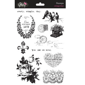 Набор штампов Vintage Blue Stamp, Glitz Design