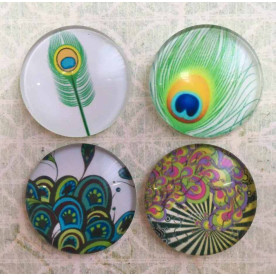 Набір скляних кабошонов Жар-птиця 1, 4 шт, 25 мм