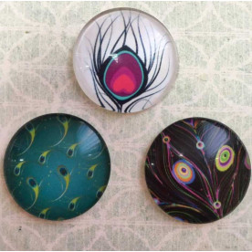 Набір скляних кабошонов Жар-птиця, 3 шт, 25 мм
