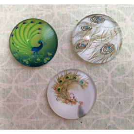 Набор стеклянных кабошонов Жар Птица 3, 3 шт, 25 мм