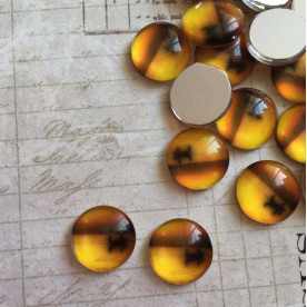 Скляний кабошон Річкова прогулянка, 1 шт, 12 мм