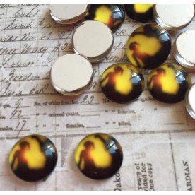 Стеклянный кабошон Романтическое лето, 1 шт, 12 мм