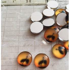 Скляний кабошон Журавлі, 1 шт, 12 мм