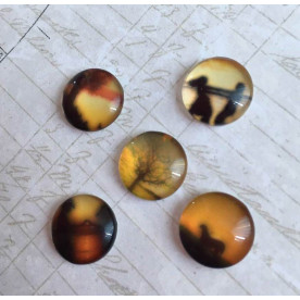 Набір кабошонов Романтична осінь .., 5 шт, 12 мм