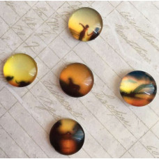 Набор кабошонов, 5 шт, "Прогулка у моря", 12 мм