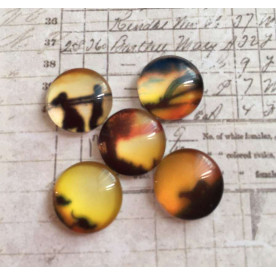 Набір кабошонов Літній вечір, 5 шт, 12 мм