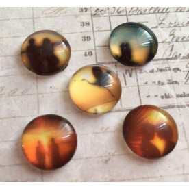 Набор кабошонов Романтика, 5 шт, 12 мм