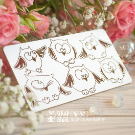 Чипборд набор Совушки, 107*57 мм от Scrapbox