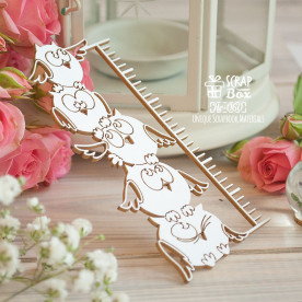 Чипборд метрика, Совушки, 53х105мм, Scrapbox