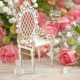Чипборд 3d фигурка Стульчик ажурный, 28*32*80 мм от Scrapbox