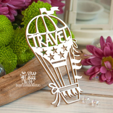 Чіпборд повітряна куля - аеростат "Travel", 51 * 93 мм від Scrapbox