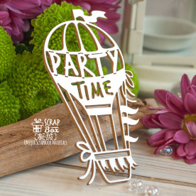 Чіпборд повітряна куля - аеростат "Party Time", 51 * 93 мм від Scrapbox