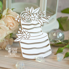Чіпборд Двох'ярусний торт з квітами, 62 * 75 мм від Scrapbox