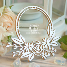 Чіпборд кругла рамка з квітами, 75 * 64 мм від Scrapbox