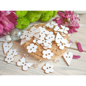 Чіпборд набір гудзичків (30 шт), 23 * 18 мм від Scrapbox