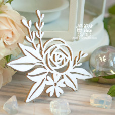 Чіпборд квіткова композиція з трояндою, 59 * 56 мм від Scrapbox