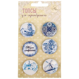 Набор топсов "Голландские мотивы", 6 шт , цвет синий от АртУзор