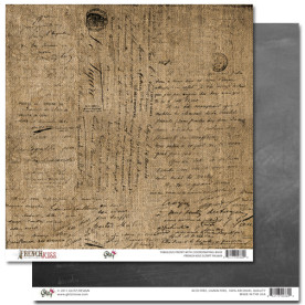 Двусторонняя скрапбумага French Kiss - Script от Glitz Design